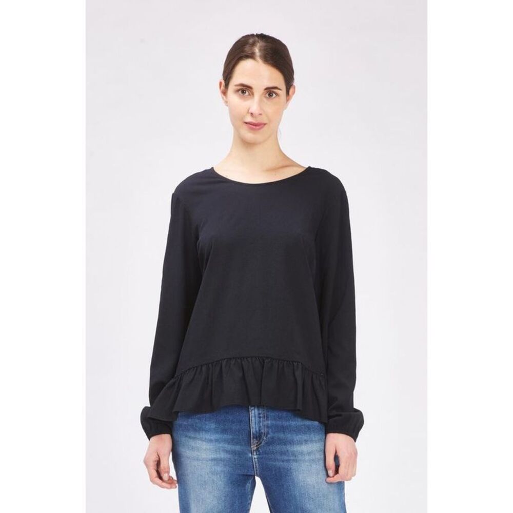 Gas Black Polyester Long Sleeve Women's T-Shirt